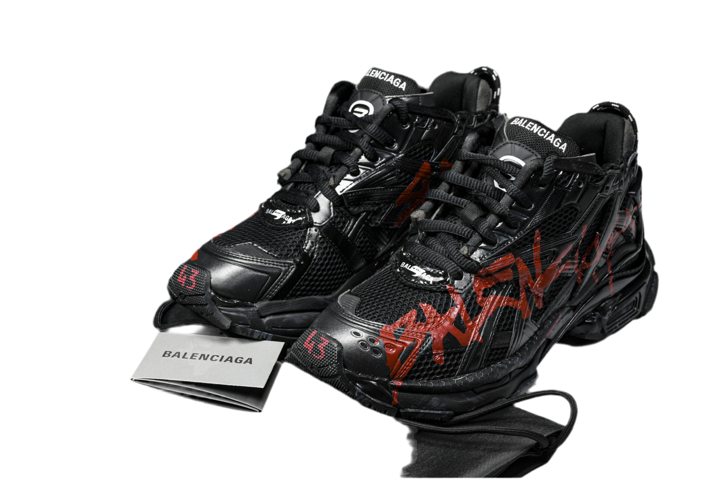Balenciaga Runner Graffiti Black Red Men's Sneakers - Stylish, Comfortable, Durable